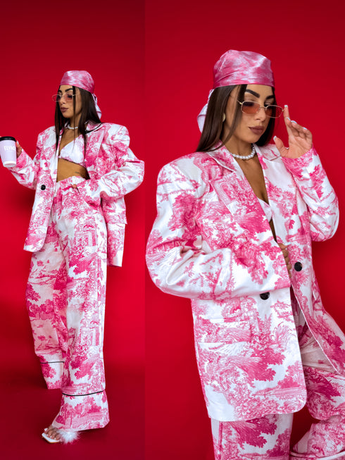 "LUXURY GEISHA" žakete - rozā ar baltu